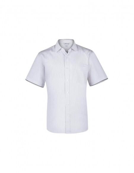 AU-1906S - Mens Bayview Wide Stripe Short Sleeve Shirt - Aussie Pacific - Corporates