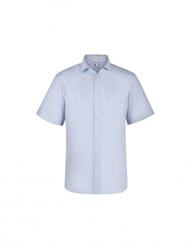 AU-1906S - Mens Bayview Wide Stripe Short Sleeve Shirt - Aussie Pacific - Corporates