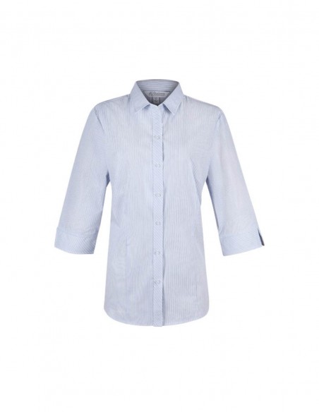 AU-2906T - Ladies Bayview Wide Stripe 3/4 Sleeve Shirt - Aussie Pacific - Corporates