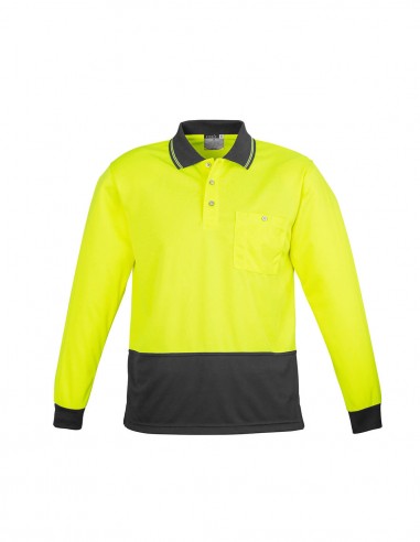 SY-ZH232 - Unisex Hi Vis Basic Spliced L/S Polo - Syzmik - Work Wear