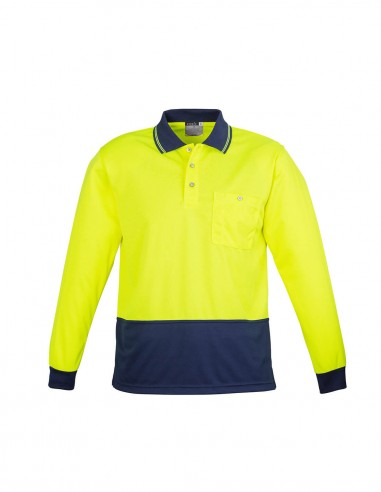 SY-ZH232 - Unisex Hi Vis Basic Spliced L/S Polo - Syzmik - Work Wear