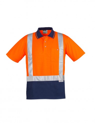 SY-ZH233 - Mens Hi Vis Spliced S/S Polo - Shoulder Taped - Syzmik - Work Wear