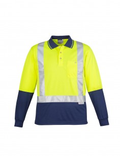SY-ZH234 - Mens Hi Vis Spliced L/S Polo - Shoulder Taped - Syzmik - Work Wear 2