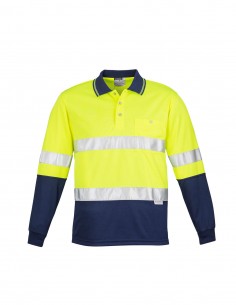 SY-ZH235 - Mens Hi Vis Spliced L/S Polo - Hoop Taped - Syzmik - Work Wear 2