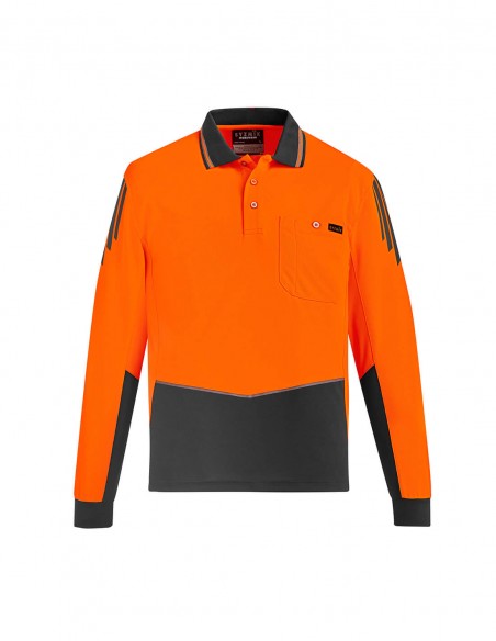 SY-ZH310 - Mens Hi Vis Flux L/S Polo - Syzmik - Work Wear