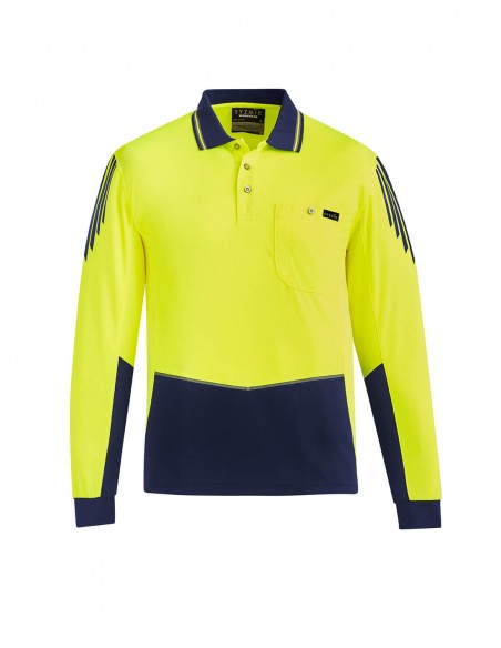 SY-ZH310 - Mens Hi Vis Flux L/S Polo - Syzmik - Work Wear