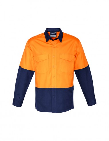 SY-ZW128 - Mens Rugged Cooling Hi Vis Spliced L/S Shirt - Syzmik - Work Wear