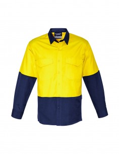 SY-ZW128 - Mens Rugged Cooling Hi Vis Spliced L/S Shirt - Syzmik - Work Wear 2