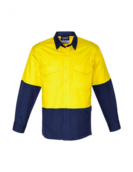 SY-ZW128 - Mens Rugged Cooling Hi Vis Spliced L/S Shirt - Syzmik - Work Wear