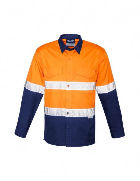SY-ZW129 - Mens Rugged Cooling Taped Hi Vis Spliced L/S Shirt - Syzmik - Work Wear