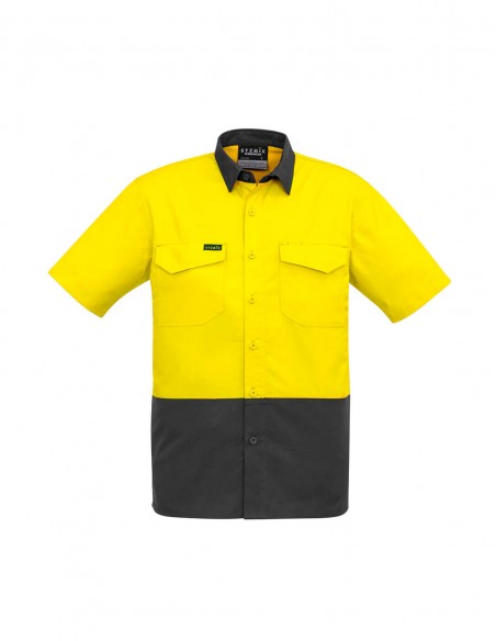 SY-ZW815 - Mens Rugged Cooling Hi Vis Spliced S/S Shirt - Syzmik - Work Wear