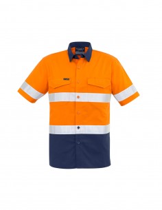 SY-ZW835 - Mens Rugged Cooling Taped Hi Vis Spliced S/S Shirt - Syzmik - Work Wear 2