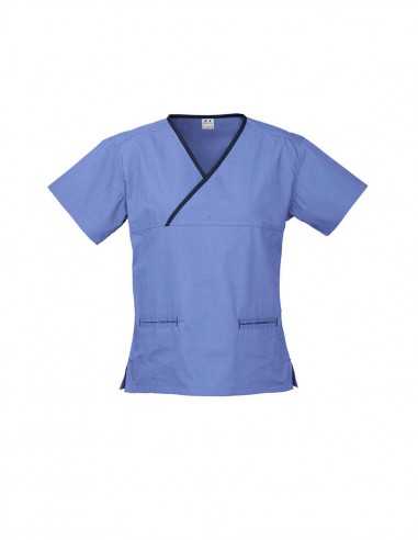 BCA-H10722 - Womens Contrast Crossover Scrub Top - Biz Care - Healthcare