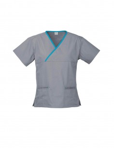 BCA-H10722 - Womens Contrast Crossover Scrub Top - Biz Care - Healthcare 2