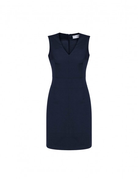 BCO-34021 - Womens Sleeveless V Neck Dress - Biz Corporates - Corporates