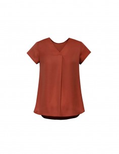 BCO-RB967LS - Womens Kayla V-neck Pleat Blouse - Biz Corporates - Corporates