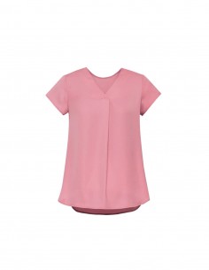 BCO-RB967LS - Womens Kayla V-neck Pleat Blouse - Biz Corporates - Corporates 2
