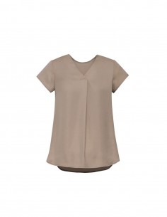 BCO-RB967LS - Womens Kayla V-neck Pleat Blouse - Biz Corporates - Corporates 2