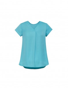 BCO-RB967LS - Womens Kayla V-neck Pleat Blouse - Biz Corporates - Corporates 2