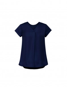BCO-RB967LS - Womens Kayla V-neck Pleat Blouse - Biz Corporates - Corporates 2