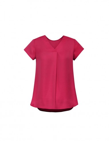 BCO-RB967LS - Womens Kayla V-neck Pleat Blouse - Biz Corporates - Corporates